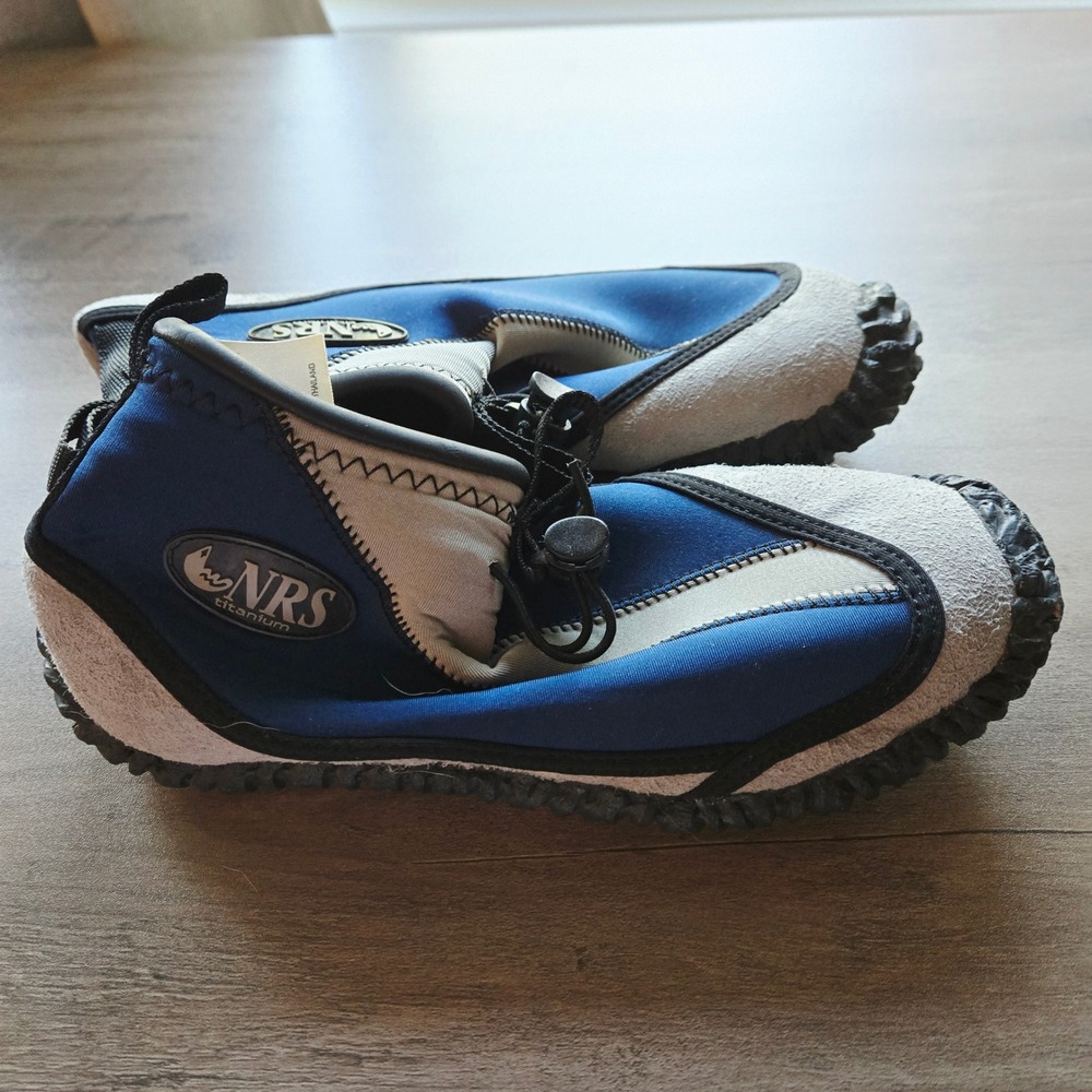 NRS Titanium Neoprene Water Shoes Blue Gray Kayaking Rafting Booties Mens 7